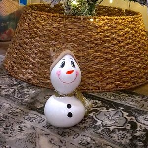Hand Painted Snowman Gourd